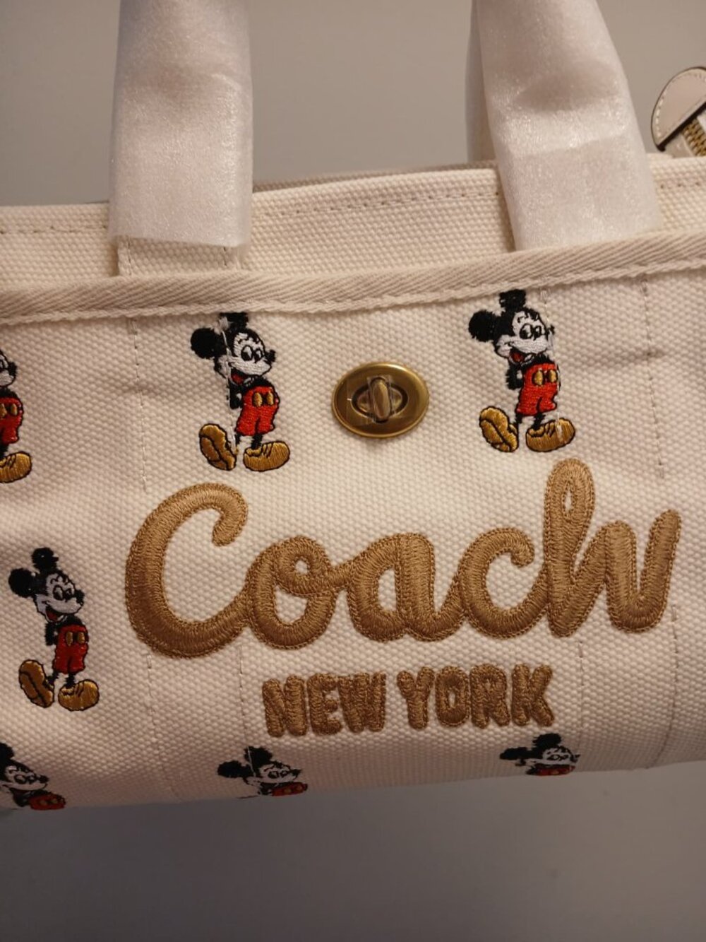 Disney X Coach Cargo Tote Bag with Mickey Mouse Print Signature Canvas - Picture 2 of 8